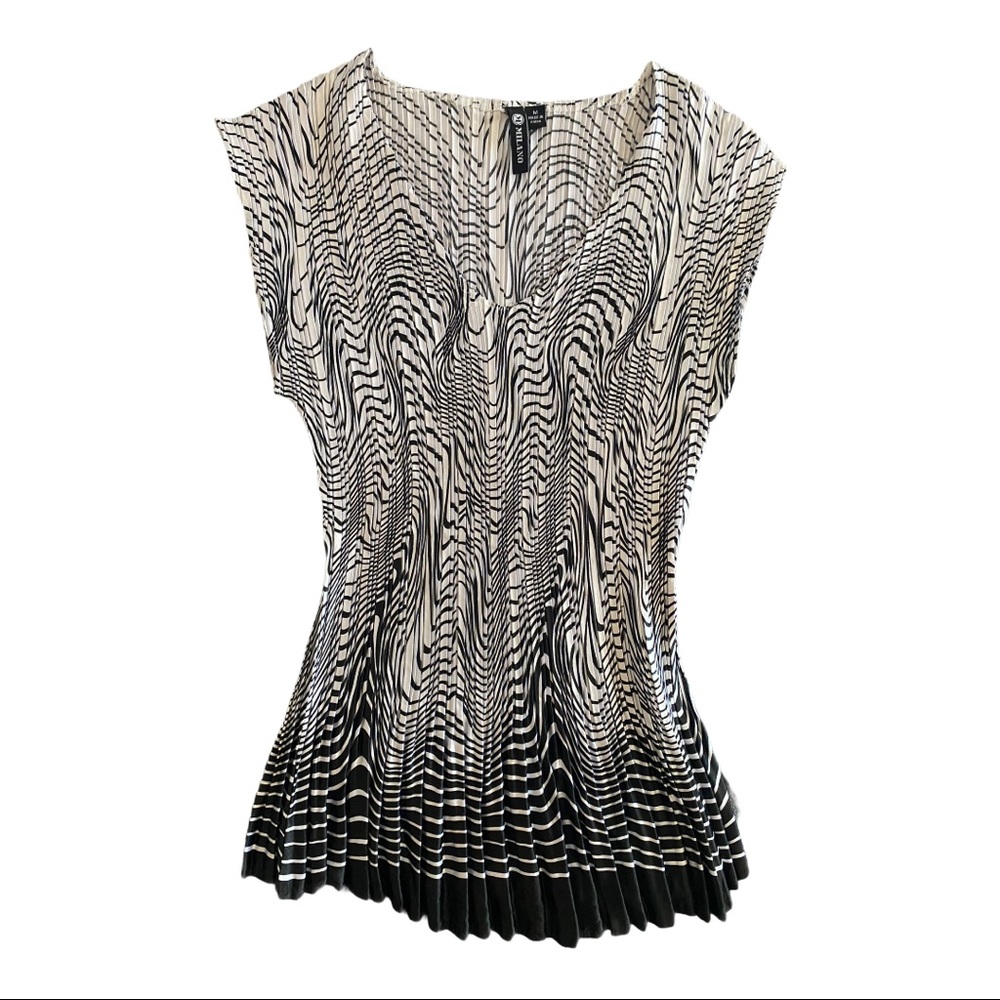 Milano Blouse Accordion Pleated Stretch Top